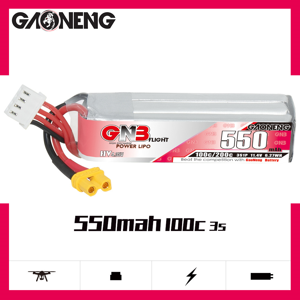 GNB HV 11.4V 550mAh 100C/200C  - Fpv Drone Battery recension och pris