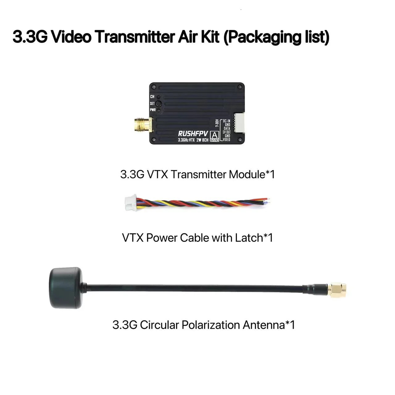 RUSHFPV 3.3G 2W VTX Transmitte - Fpv Drone Vtx recension och pris