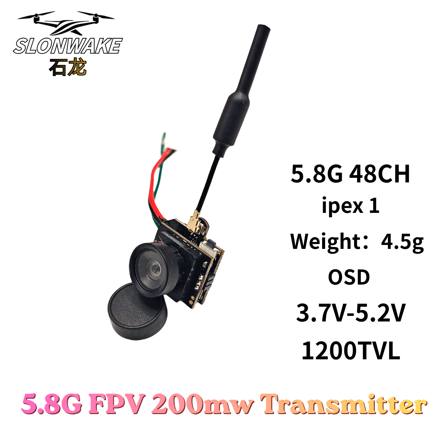 Slonwake 5.8G 48CH 200mW FPV D - Fpv Drone Receiver recension och pris