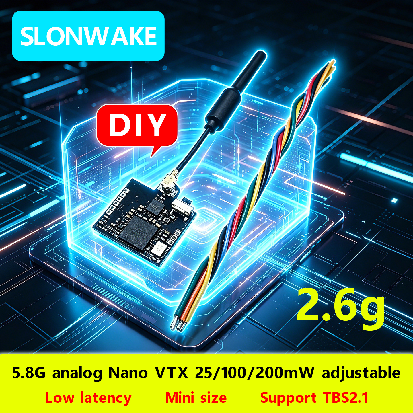 SLONWAKE Nano 5.8G 48CH 200mW  - Fpv Drone Receiver recension och pris