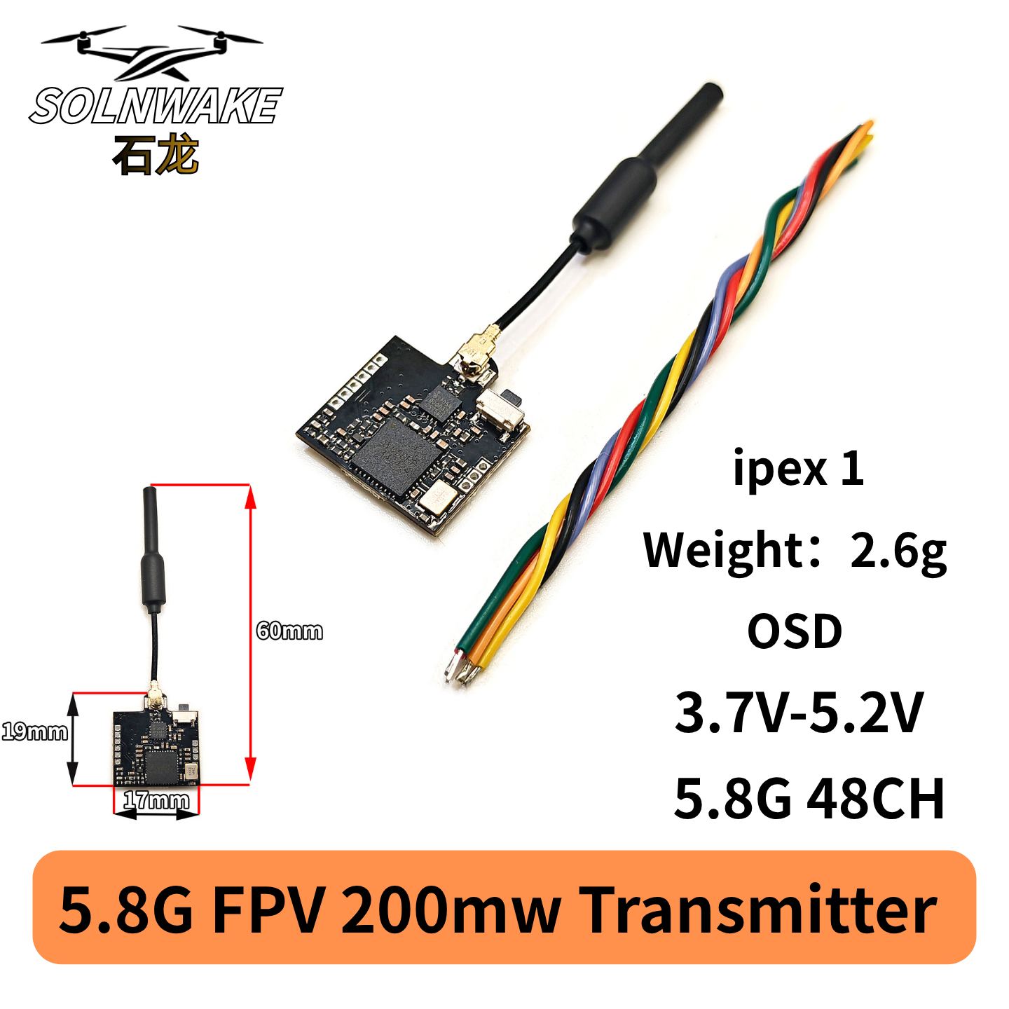 SLONWAKE Nano 5.8G 48CH 200mW  - Fpv Drone Receiver recension och pris