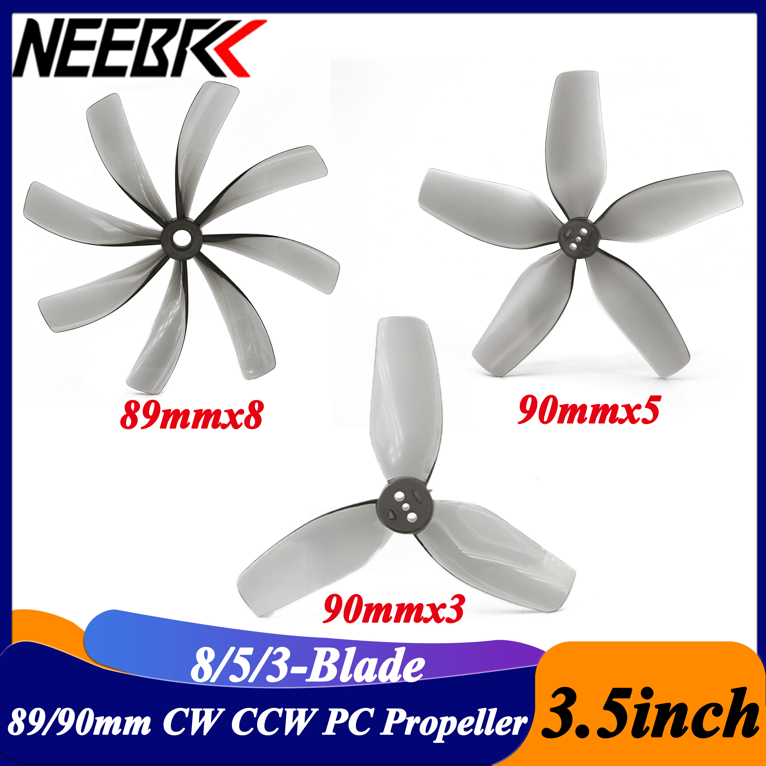 2Pairs 3.5inch 89x8 90x5 90x3  - Fpv Drone Quadcopter recension och pris