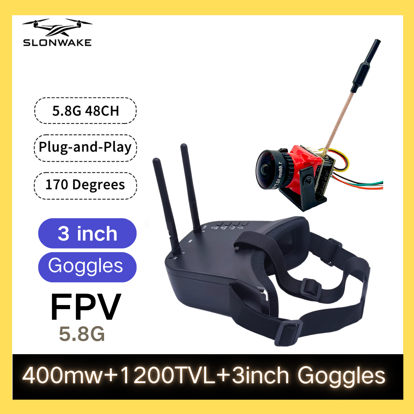 SLONWAKE 5.8G 48CH FPV 400mw V - Fpv Drone Receiver recension och pris
