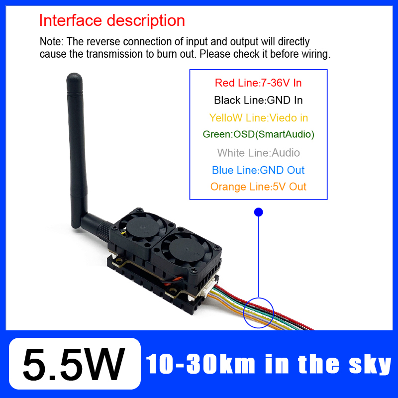 Long Range 5.8GHz 5.5W Video T - Fpv Drone Flight Controller recension och pris