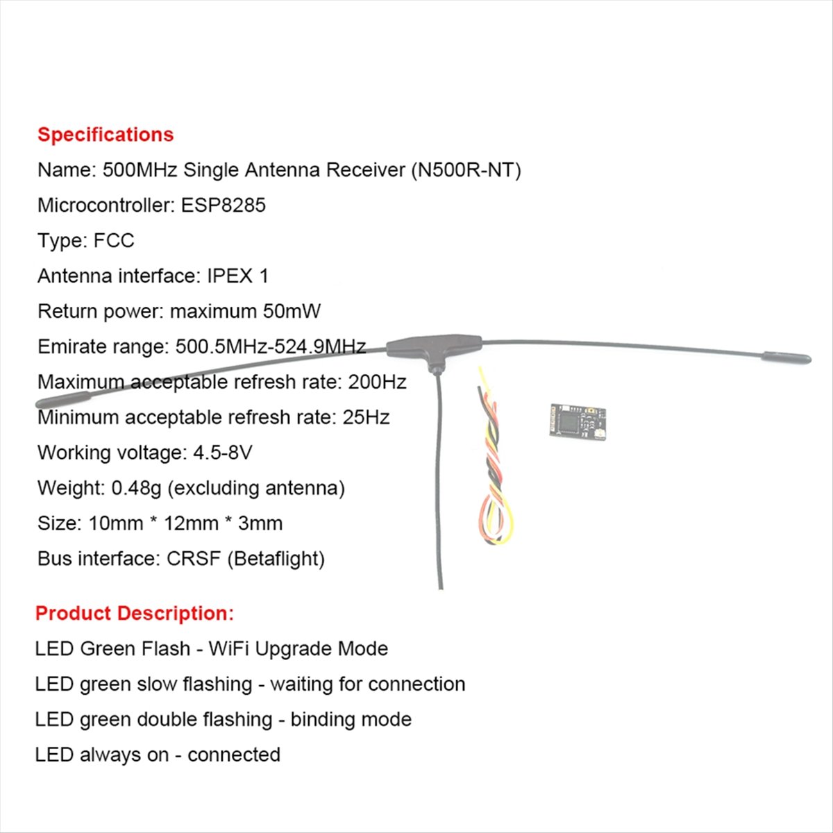500MHz Receiver 500.5MHz-524.9 - Fpv Drone Antenna recension och pris