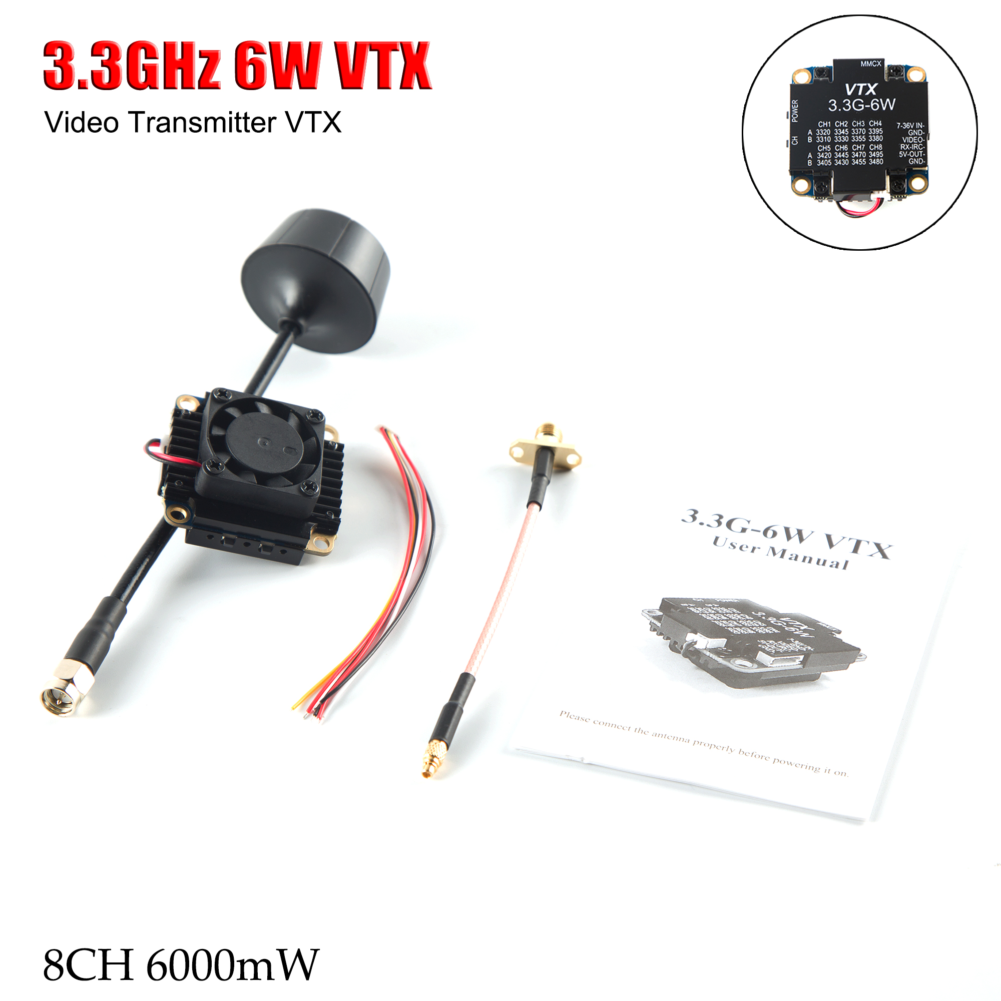 FPV Video Transmitter 3.3G 6W  - Fpv Drone Vtx recension och pris