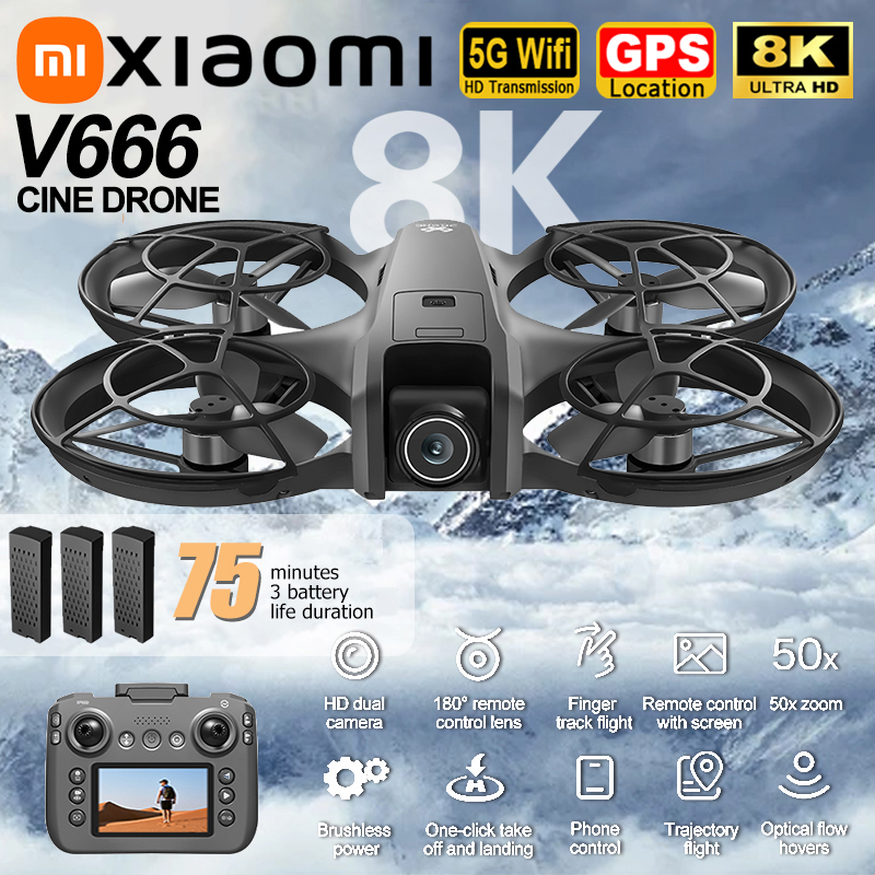 Xiaomi V666 Drone 8K Aerial HD - Fpv Drone Charger recension och pris